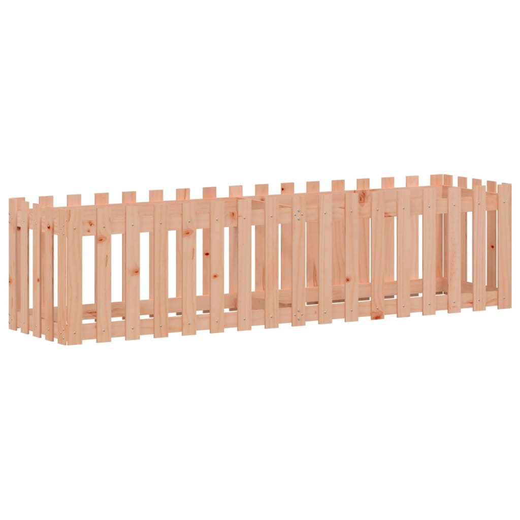 vidaXL Garden Raised Bed with Fence Design 200x50x50 cm Solid Wood Douglas 4