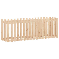 vidaXL Garden Raised Bed with Fence Design 200x50x70 cm Solid Wood Pine 4