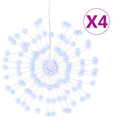 vidaXL Christmas Starburst Lights 140 LEDs 4 pcs Cold White 17 cm 2