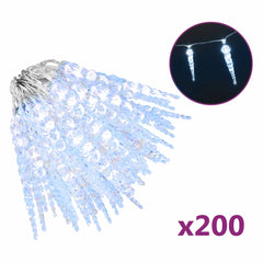 Christmas Icicle Light LEDs 20 m Acrylic PVC Cold white