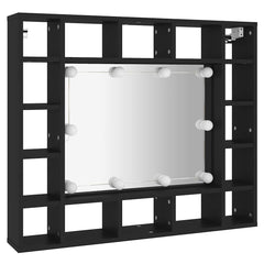 vidaXL LED Mirror Cabinet Black 91x15x76.5 cm 6