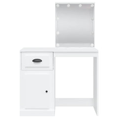 vidaXL Dressing Table with LED Lights White 90x42x132.5 cm 5