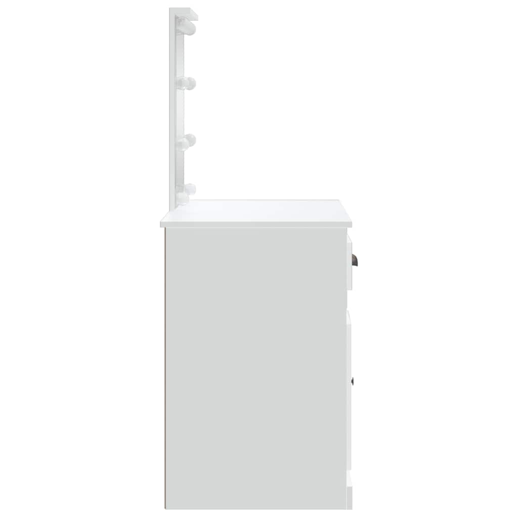 vidaXL Dressing Table with LED Lights White 90x42x132.5 cm 6