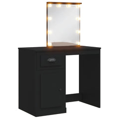 vidaXL Dressing Table with LED Lights Black 90x42x132.5 cm 2