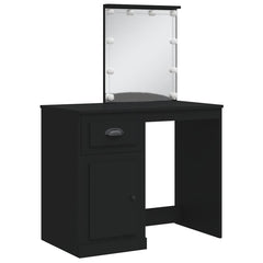 vidaXL Dressing Table with LED Lights Black 90x42x132.5 cm 3