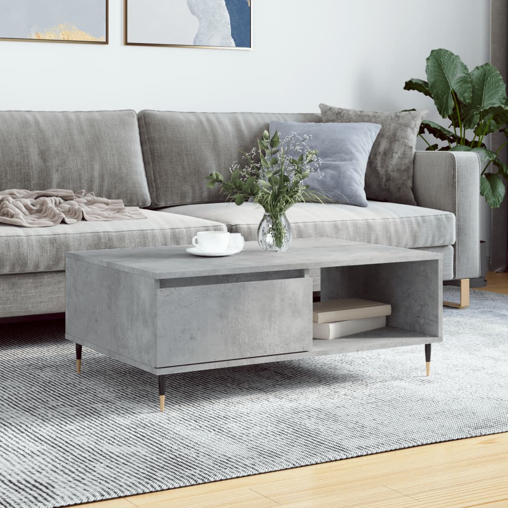 vidaXL Coffee Table Concrete Grey 90x60x35 cm Engineered Wood 1