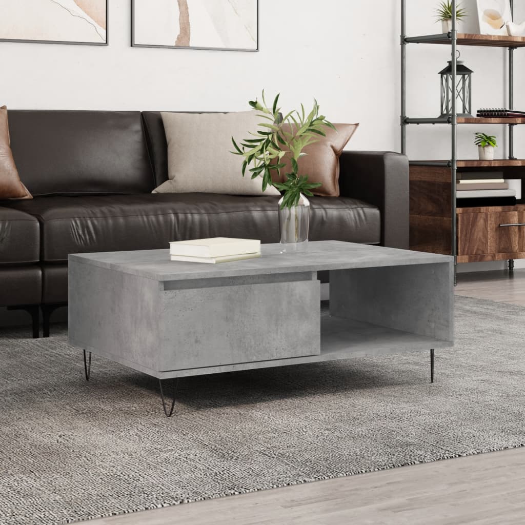 vidaXL Coffee Table Concrete Grey 90x60x35 cm Engineered Wood 1