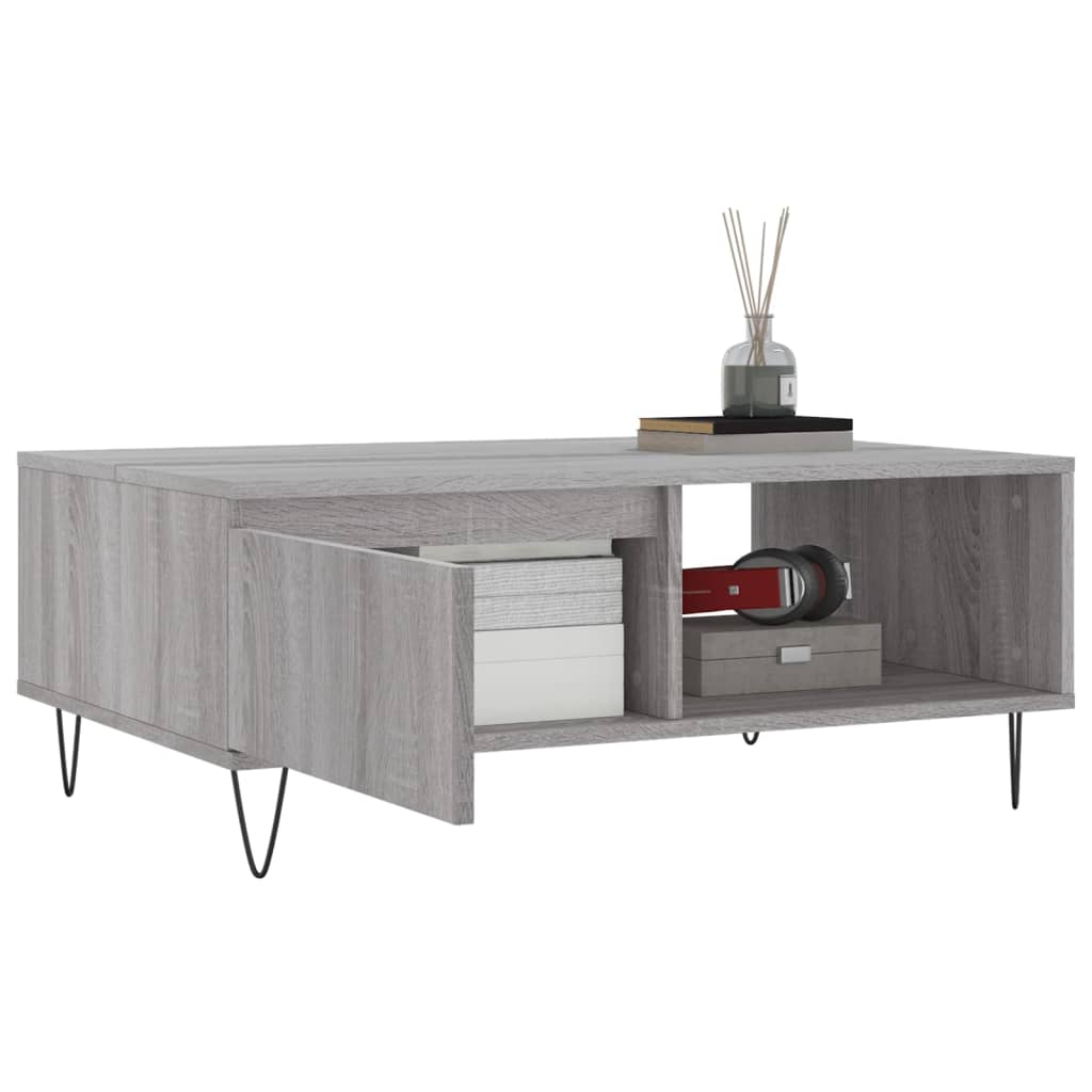 vidaXL Coffee Table Grey Sonoma 90x60x35 cm Engineered Wood 4