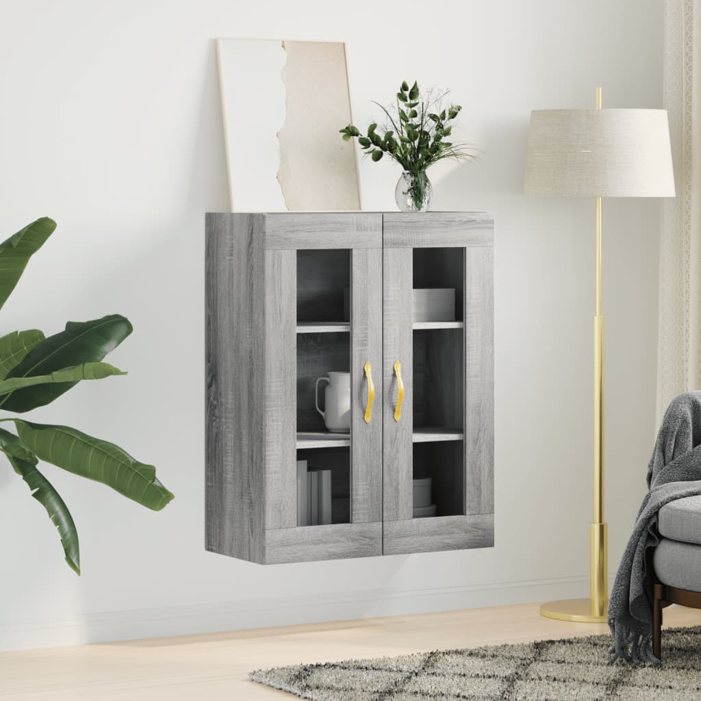 vidaXL Wall Mounted Cabinet Grey Sonoma 69.5x34x90 cm 3
