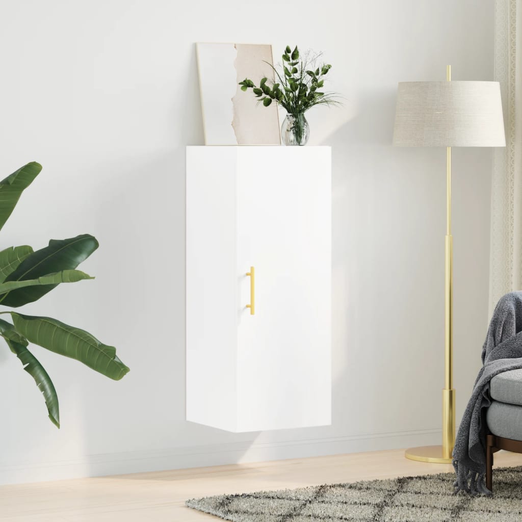 vidaXL Wall Mounted Cabinet White 34.5x34x90 cm 3