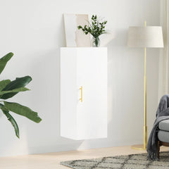 vidaXL Wall Mounted Cabinet White 34.5x34x90 cm 3