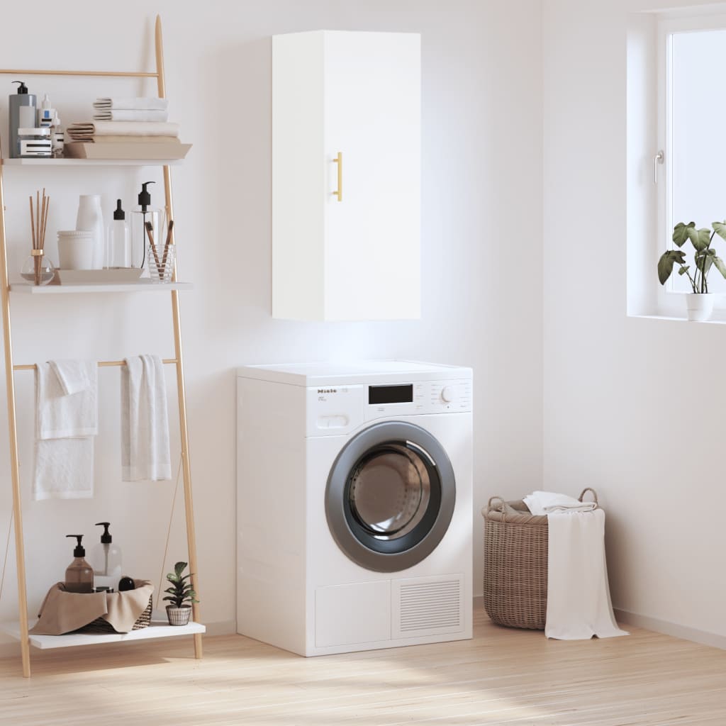 vidaXL Wall Mounted Cabinet White 34.5x34x90 cm 1