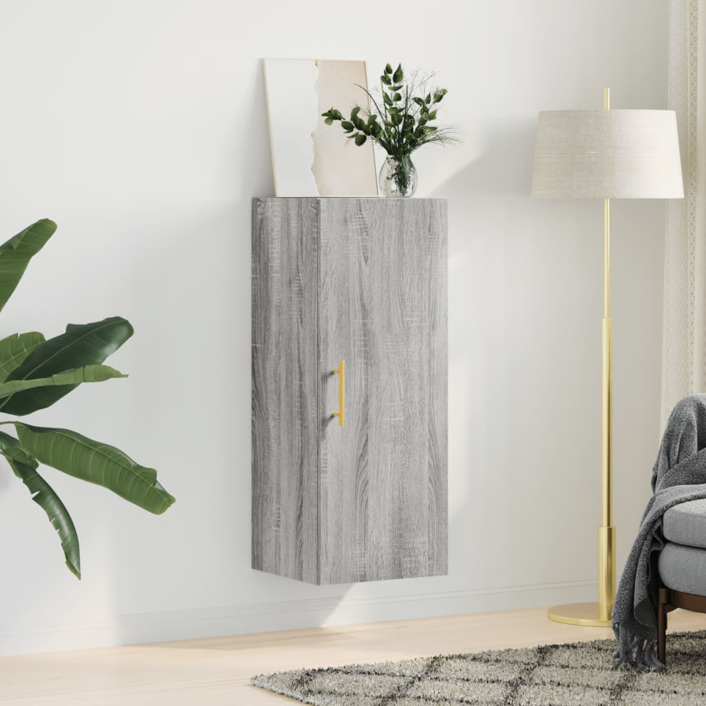vidaXL Wall Mounted Cabinet Grey Sonoma 34.5x34x90 cm 3