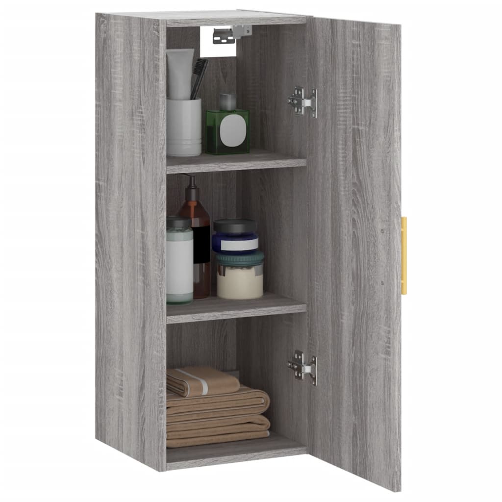 vidaXL Wall Mounted Cabinet Grey Sonoma 34.5x34x90 cm 5