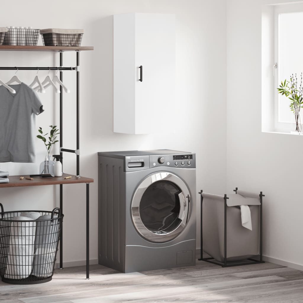 vidaXL Wall Mounted Cabinet White 34.5x34x90 cm 1