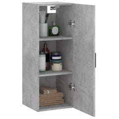 vidaXL Wall Mounted Cabinet Concrete Grey 34.5x34x90 cm 5