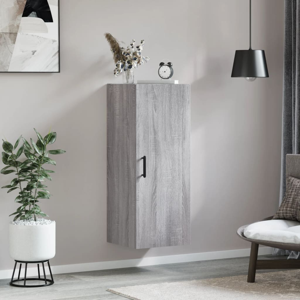 vidaXL Wall Mounted Cabinet Grey Sonoma 34.5x34x90 cm 3