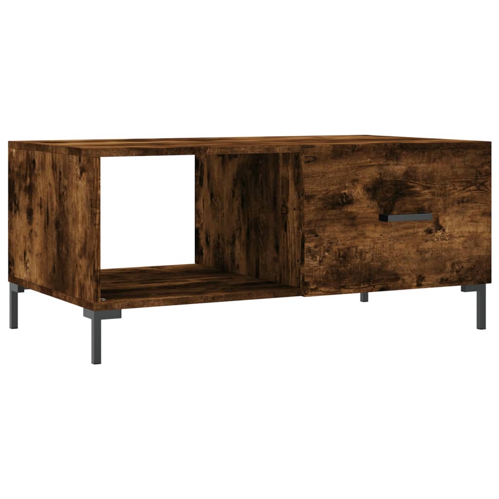 vidaXL Coffee Table Smoked Oak 90x50x40 cm Engineered Wood 2