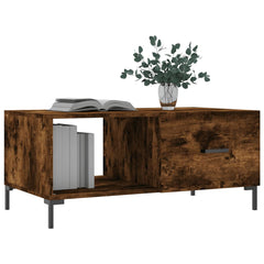 vidaXL Coffee Table Smoked Oak 90x50x40 cm Engineered Wood 3