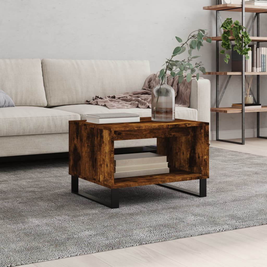 vidaXL Coffee Table Smoked Oak 60x50x40 cm Engineered Wood 1
