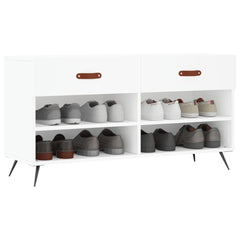 vidaXL Shoe Bench White 102x35x55 cm Engineered Wood 3