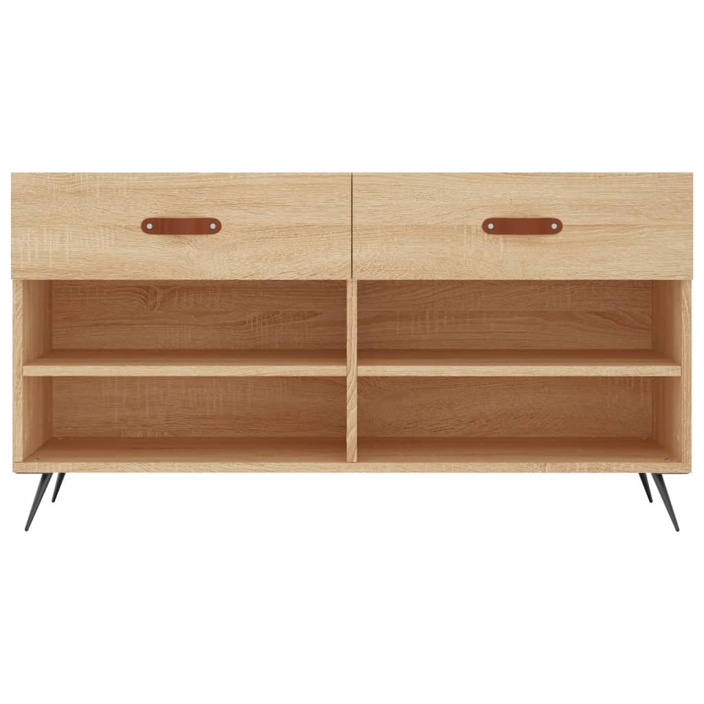 vidaXL Shoe Bench Sonoma Oak 102x35x55 cm Engineered Wood 6