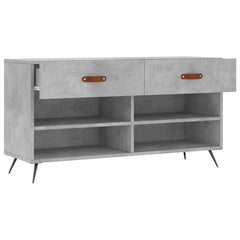 vidaXL Shoe Bench Concrete Grey 102x35x55 cm Engineered Wood 5