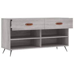 vidaXL Shoe Bench Grey Sonoma 102x35x55 cm Engineered Wood 5