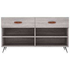 vidaXL Shoe Bench Grey Sonoma 102x35x55 cm Engineered Wood 6