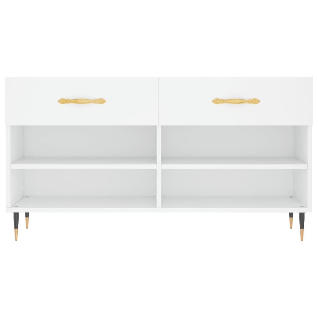 vidaXL Shoe Bench White 102x35x55 cm Engineered Wood 6