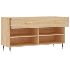 vidaXL Shoe Bench Sonoma Oak 102x35x55 cm Engineered Wood 5