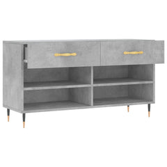 vidaXL Shoe Bench Concrete Grey 102x35x55 cm Engineered Wood 5