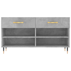 vidaXL Shoe Bench Concrete Grey 102x35x55 cm Engineered Wood 6