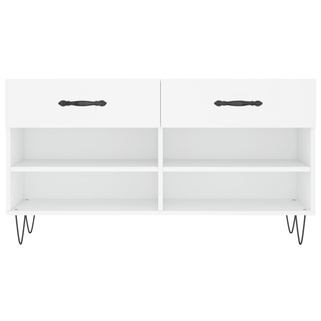 vidaXL Shoe Bench White 102x35x55 cm Engineered Wood 6