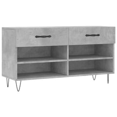 vidaXL Shoe Bench Concrete Grey 102x35x55 cm Engineered Wood 2