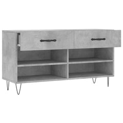 vidaXL Shoe Bench Concrete Grey 102x35x55 cm Engineered Wood 5