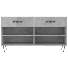 vidaXL Shoe Bench Concrete Grey 102x35x55 cm Engineered Wood 6