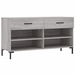 vidaXL Shoe Bench Grey Sonoma 102x35x55 cm Engineered Wood 2