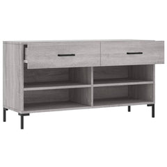 vidaXL Shoe Bench Grey Sonoma 102x35x55 cm Engineered Wood 5