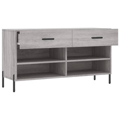 vidaXL Shoe Bench Grey Sonoma 102x35x55 cm Engineered Wood 5