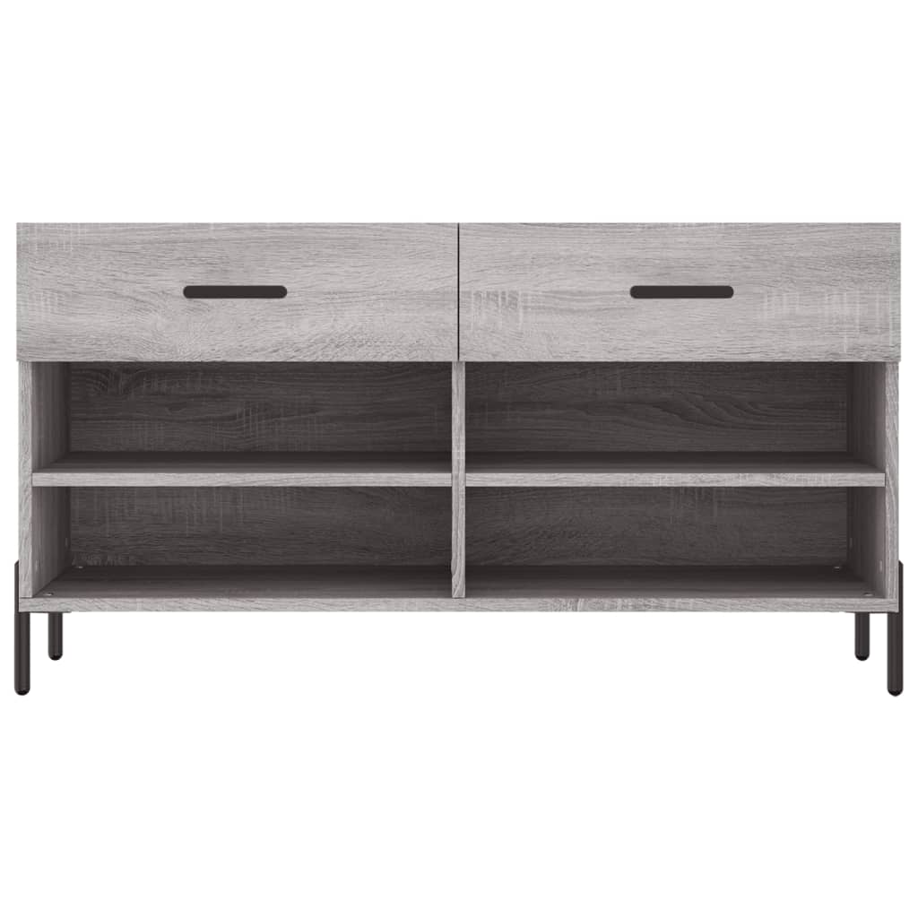 vidaXL Shoe Bench Grey Sonoma 102x35x55 cm Engineered Wood 6