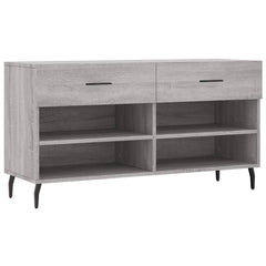 vidaXL Shoe Bench Grey Sonoma 102x35x55 cm Engineered Wood 2