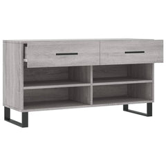 vidaXL Shoe Bench Grey Sonoma 102x35x55 cm Engineered Wood 5