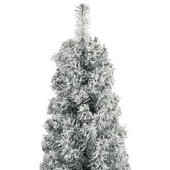 vidaXL Slim Christmas Tree with Stand and Flocked Snow 270 cm PVC 3