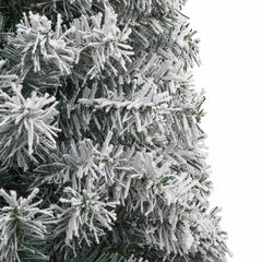 vidaXL Slim Christmas Tree with Stand and Flocked Snow 270 cm PVC 4
