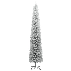 vidaXL Slim Christmas Tree with Stand and Flocked Snow 300 cm PVC 2