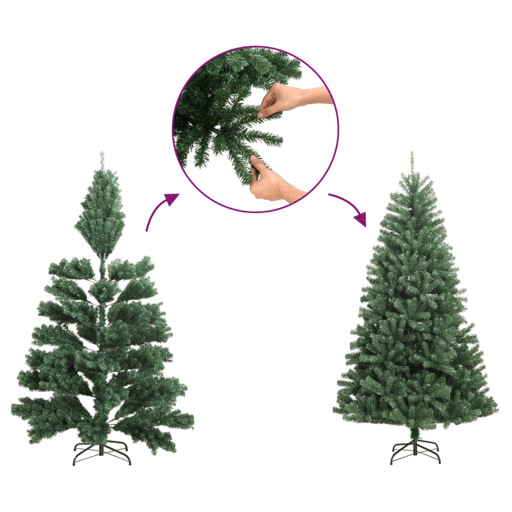 vidaXL Slim Christmas Tree with Stand and Flocked Snow 300 cm PVC 6