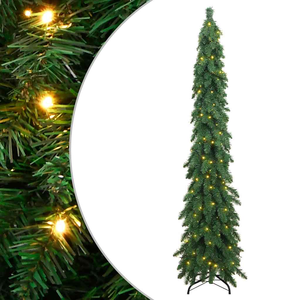 Artificial Pre-lit Christmas Tree with 45 LEDs Green 210 cm