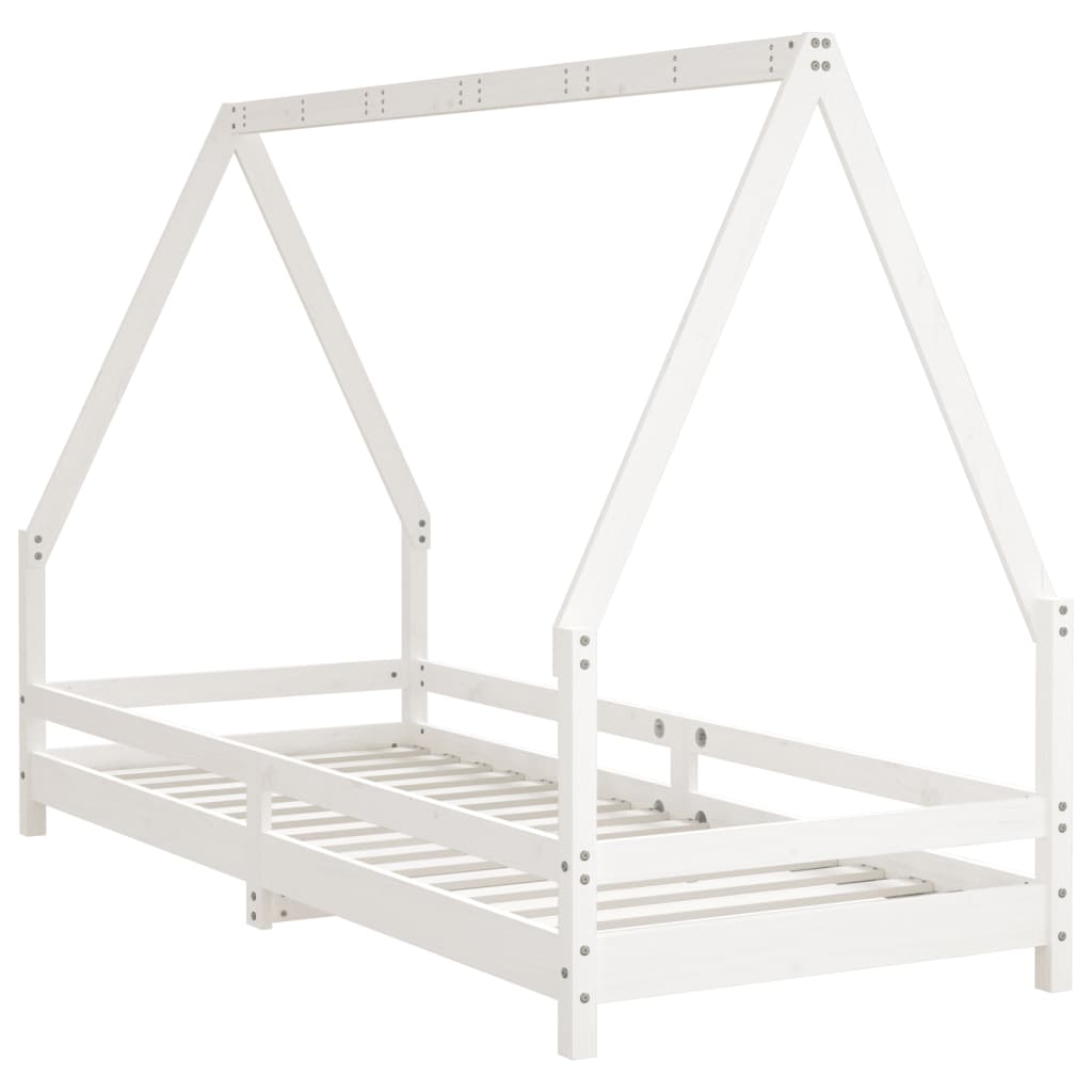 vidaXL Kids Bed Frame White 80x200 cm Solid Wood Pine 6