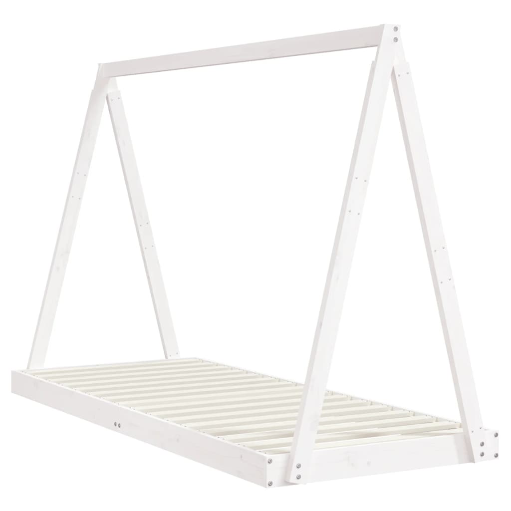 vidaXL Kids Bed Frame White 80x200 cm Solid Wood Pine 3